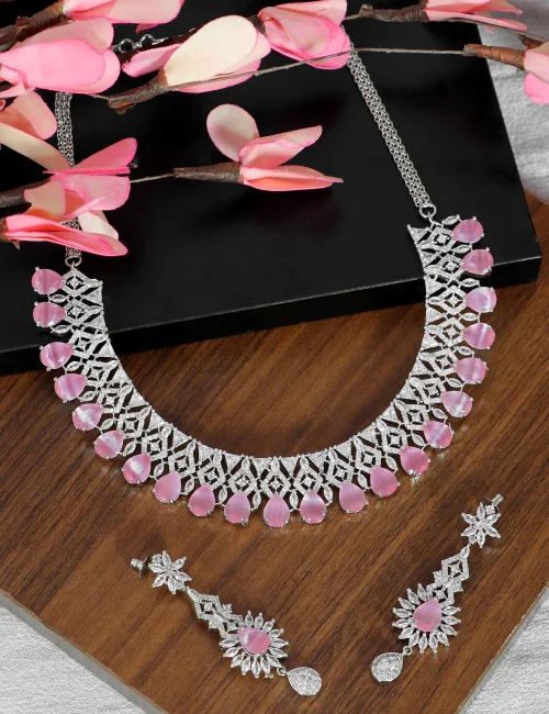 Stylish american diamond jewellery for party wear